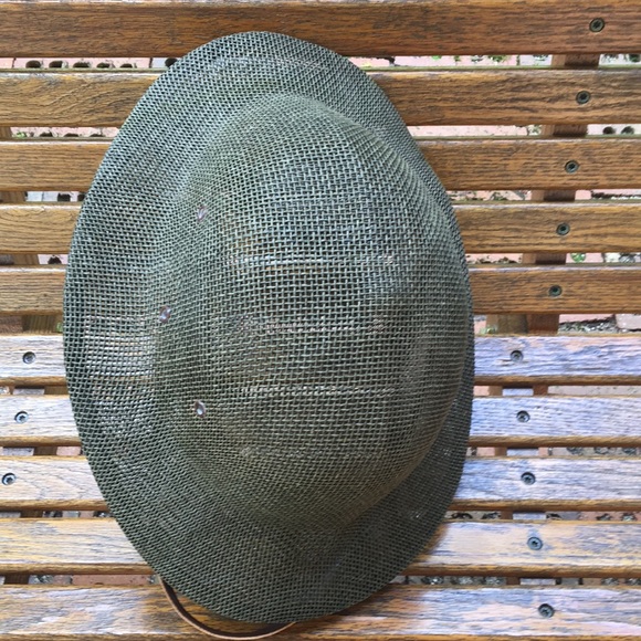 Olive drab safari pith hat mesh adjustable leather strap sun cap wide brim - Picture 4 of 12